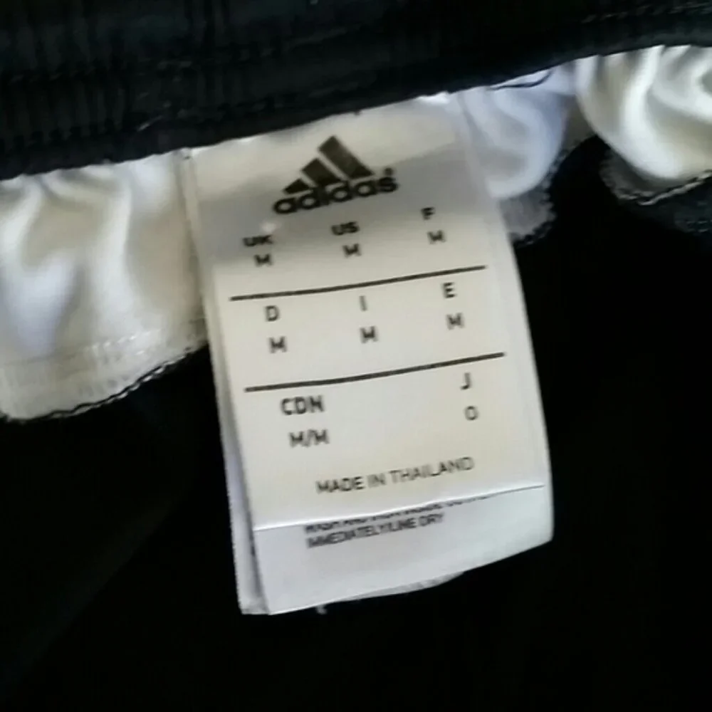Adidas Black 3 White Stripe Loose Fit Running Shorts EUC sz MED